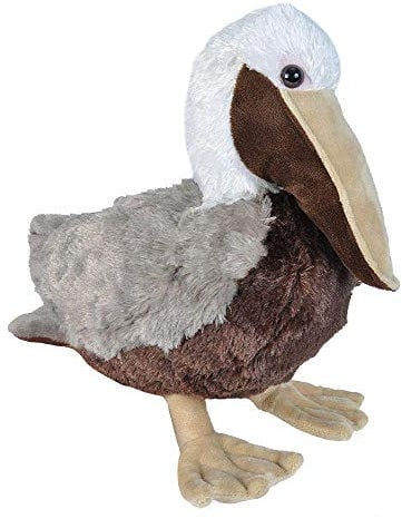 Wild Republic Plüsch Brauner Pelikan, Cuddlekins Kuscheltier, Plüschtier, 30cm
