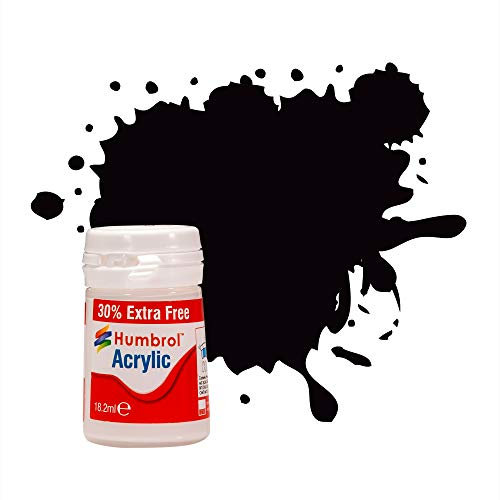 Humbrol AB0085EP 85 Charbon satiné Acrylique Plus 30% de Peinture Noir 14 ML