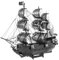 Metal Earth Fascinations ICX016B ICONX 502897 - Black Pearl - Black Version, lasergeschnittener 3D-Konstruktionsbausatz, 2 Metallplatinen, ab 14 Jahren