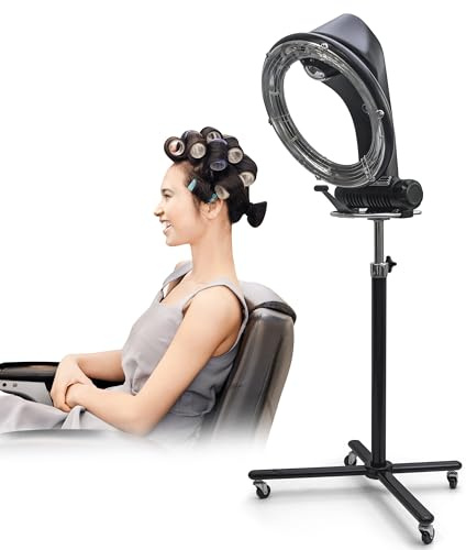 Sèche-cheveux à air chaud rond - Machine de coiffage - Processeur de couleur - Sèche-cheveux professionnel rotatif en orbite - Pour femme - Pour salon de spa - Elitzia ETFDXL02 (debout)