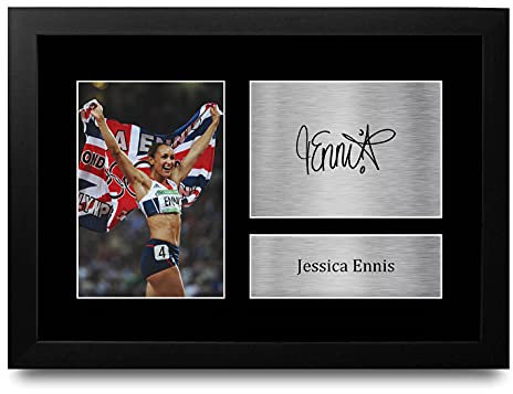 HWC Trading FR A4 Jessica Ennis Geschenke Gedruckt, Signiert Autogramm Bild für Leichtathletik-Sport-Erinnerungsstücke-Fans - A4 Framed