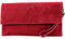 modamoda de T151 Damen Wildleder Rauleder Clutch Umhängetasche Abendtasche handmade in Italy, Farbe:Dunkelrot2021