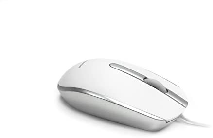 Accuratus M100 MAC USB Type C - USB Type C Wired Full Size Slim Apple Mac Mouse with Silver and Matt White Tactile Case