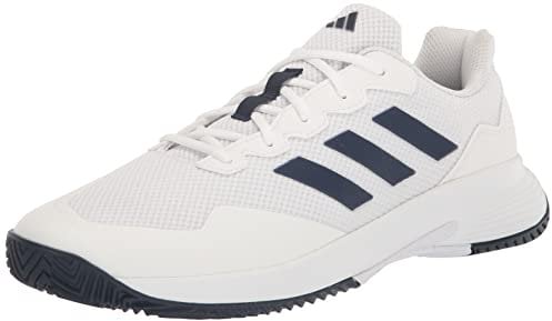 adidas Men's Gamecourt M Sneaker, White/Team Navy Blue/White, 8 UK