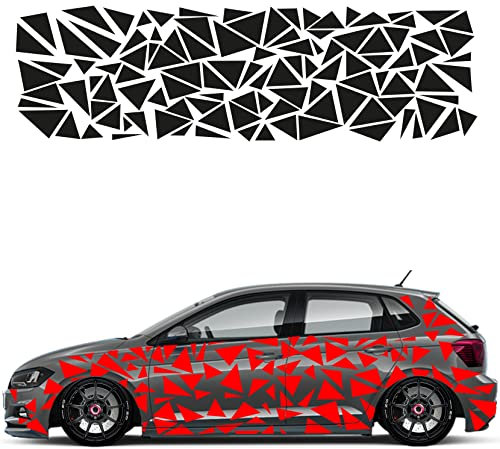 1A Style Sticker Auto Aufkleber Set 109 Teilig Rally Design Autodekor KFZ Seitenaufkleber Tuningset Camper Wohnwagen Premiumfolie (Rot)