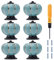6Pcs Boutons Ceramique Tiroirs Boutons de Porte en Céramique Forme de Citrouille Bouton Poignées de Placard pour Meubles avec Vis pour Meubles, Armoires de Cuisine, Tiroirs, Commode (Bleu Clair)