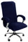 Samtplüsch Bürostuhl Bezug mit Armlehne Einfarbig,Stretch Bezug für Bürostuhl Elastische Stuhlhussen Spandex Office Computer Stuhlbezüge Abnehmbare für Stuhlhussen Bezug,Navy Blue,XL