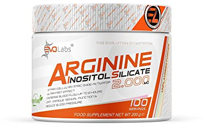 EVOLabs® Arginin Inositol Silikat - Pre Workout Booster für intensiven Pump, Trainingsbooster mit schneller Wirkeintritt innerhalb 15 Minuten, Langanhaltender Pump Effekt bis zu 6 Stunden, 200g