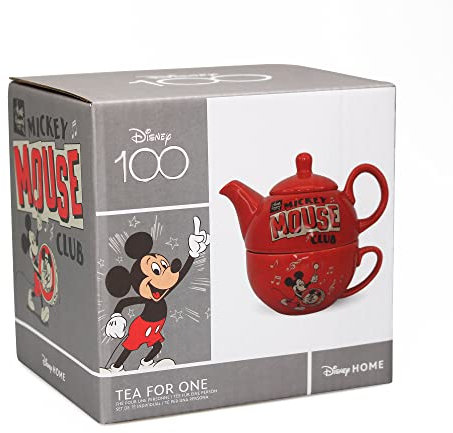 Half Moon Bay - Disney Mickey Mouse Tea for One Set - Tea Set - Tea Cup - Disney Teapot - Disney Home - One Cup Teapot - Mickey Mouse Kitchen Accessories