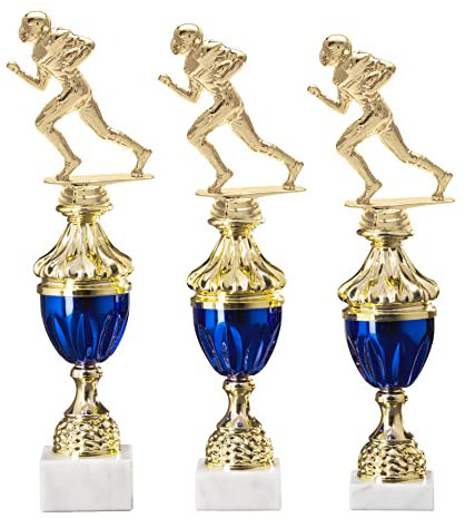 eberin · Pokal Serie Football, Gold-blau, mit Wunschtext, Größe 35,5 cm