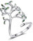 Manqyi Anello in Argento 925 Forma di Ramo Verde, Anello Dell'Albero Della Vita, Anello Da Donna Anello Albero Della, Anello Design a Foglia, Regalo per Ragazze(Viene Fornito Con Scatola Di Prua)