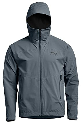 SITKA Dew Point Hooded Jacket - Lightweight and Waterproof Hunting Mens Jacket, Storm, Medium