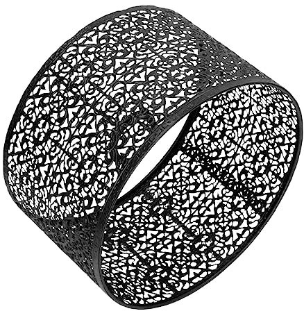 Hyuduo Metall Lampenschirm, Schwarz, E27/E14 Universal, Ausgehöhlt Design, 25cm Durchmesser, 16cm Höhe, für Tischlampen, Stehlampen, Deckenlampen