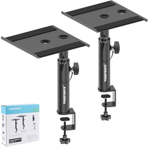 Vondynote Juego de 2 soportes para monitor de estudio, abrazadera de escritorio, altavoces contra la pared