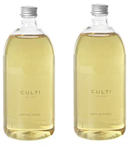 Culti Milano 2x Supreme Amber 1000 ml - insgesamt 2000 ml - Raumduft Nachfüller für Diffusor - Durchsichtig - 1 Einstellung - 24 cm x 2 cm