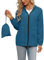 Tisfeer Regenjacke Damen Atmungsaktiv Wasserdicht Übergangsjacke Wandern Reisen Fahrrad Regenmantel(Pfauenblau,XXL)