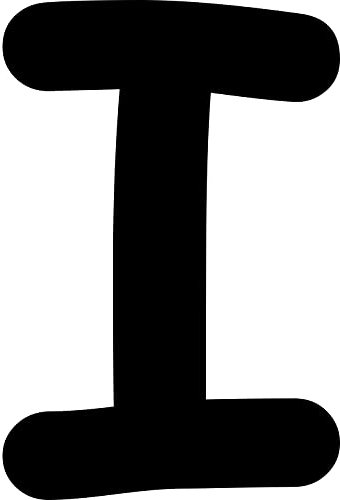 Kleckerliese Buchstaben Aufkleber 20 cm Einzel – seidenmatte Alphabet Sticker A–Z für Kinderzimmer, Wand, Tür, Möbel & Auto – selbstklebend & konturgeschnitten – I – Farbe Schwarz