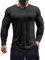 Muhshoiy Men's Slim Fit Muscle Shirt V Neck Short & Long Sleeve Sport T-Shirt Underwear Casual Tee Stretch Solid Athletic Shirts/Black/S