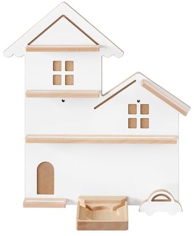 SONGMICS Regal für Toniebox, Wandregal für 35 Figuren, Kinderregal, einfache Montage, Kinderzimmer, Wohnzimmer, wolkenweiß GKR801W10