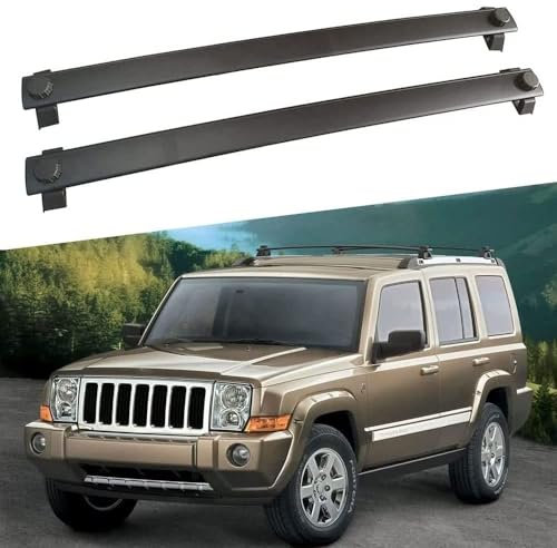 MEFFEE Aluminium Dachträger für Jeep Commander 2002-2010, 2 Stücke, 180 kg Tragfähigkeit, Auto-kompatibel
