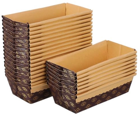 HOLIDYOYO Molde Para Pan Con Forma De Moderno Bandejas Grandes Para Hornear Moldes De Papel Para Pan Suministros De Embalaje Para Hornear En Días Festivos 25 Piezas