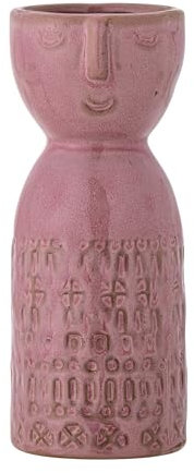 Bloomingville Embla Vase aus Steingut in der Farbe Pink, Abmessungen: 6x14,5 cm, 82060929