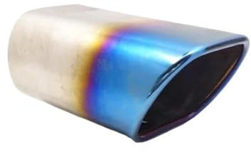 Auspuffblende Auto Für X1 Einlass 66–90 Mm Länge Beträgt 13 Cm Anschluss Ist Leitungstyp Installation Auto-Auspuffwiderstand Schalldämpfer Quadratisches Auspuff Schalldämpfer (Farbe : Bluing)