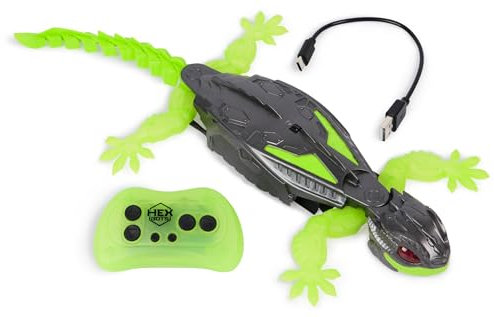 HEX BOTS Wall Crawler Gecko Age 4+, Rechargeable Remote Control Robot Kids Toys, Climbs up Walls for Prank Toys and Games, RC Robot Toys for Boys & Girls Ages 4 & Up