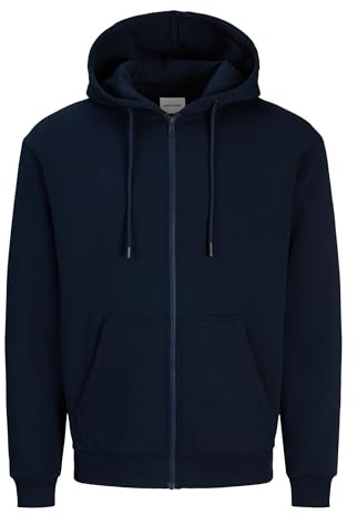 JACK & JONES Male Kapuzenjacke Einfarbig Kapuzenjacke | Relaxed Fit, Einfarbig, Langarm, Casual, Bei max. 40°C waschen