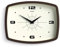 NEWGATE Jones Clocks® Film wanduhr | Rechteckige retrouhr | 25cm | Mokkabraun | Cooler midcentury designerlook für küche, Wohnzimmer oder büro