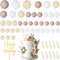 MIAHART Décoration de gâteau à thème bohème pour anniversaire, mariage, fête prénatale, fête à thème bohème (kaki, blanc, ivoire)