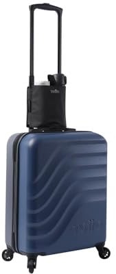 TOTTO - Portavasos para Maleta de Viaje, Modelo Free Hands, Accesorios de Viaje, Manos Libres, para 2 Botellas o Vasos, Bolsillo con Cremallera, Correa para Sujetar en Asa de Maleta, Color Negro