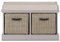 Tetbury Shoe Storage Bench with Cushion Seat| Hallway Seat with Strong Baskets | Assembled 2-Seater W76cm H46cm D40cm (truffle)