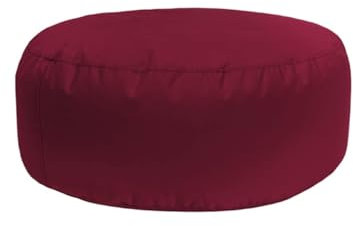 Bruni Pouf Sitzhocker M in Bordeaux – runder Sitzpouf, Indoor und Outdoor als Fußhocker, Yoga-Sitzkissen, Meditationskissen geeignet, in Deutschland gefertigt