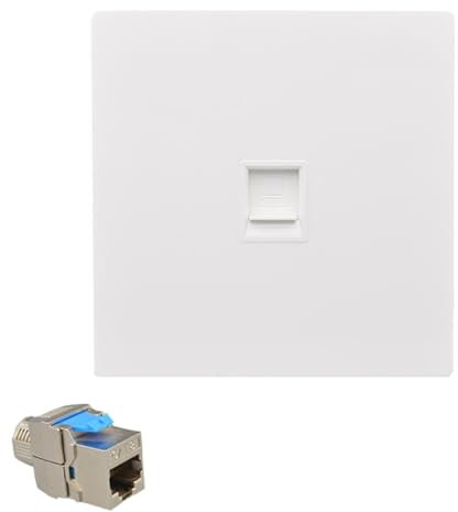 Générique 1 Port CAT 8 Prise de Panneau Réseau CAT 7 Panneau Mural de Type RJ45 86 CAT.Plaque frontale 7 LAN CAT.Prise de Blindage de Prise Nette de Prise de Câble Ethernet 8 (CAT8)