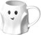 Taza fantasma, tazas de Halloween, bonita taza de cerámica con cara de fantasma con tapa, taza fantasma resistente al calor para oficinas, taza creativa para té, leche, café