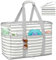 JUYANO Große Strandtasche XXL Familie mit Reißverschluss, Wasserdicht Badetasche XXL Familie Reisetasch Beach Tote Bag Shopper Damen für Strand Pool Fitnessstudio Reisen 45L