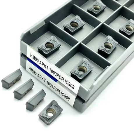 10 Stück Dreheinsatz HM90 APKT1003 PDR IC908 Fräser Iscar Hartmetall Außendrehwerkzeug APKT 1003 Fräser APKT1003PDER Wendeschneidplatten