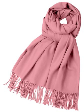 Lazzboy Schal Damen Einfarbig Kuschelige Warme Winter Klassiker Schals Langer Fransen Pashmina Übergroßer Winterschal Schultertuch Deckenschal Weicher Warmer Oversized Poncho