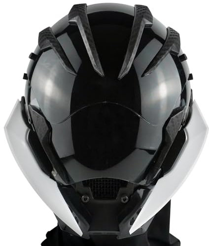Marikito Punk Maske Für Herren, Flügel Der Zukunft, Halloween Cosplay Helm, Verstellbarer Haken, Geeignet Für Alle Erwachsenen. (Weiß)