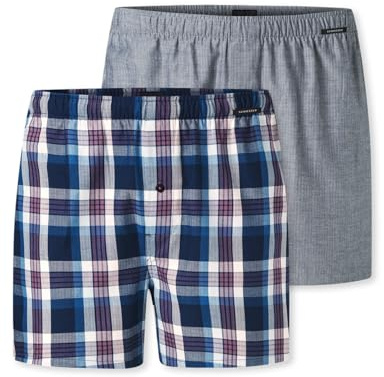Schiesser Herren 2 Pack Boxershorts Baumwolle Web Multipack - Webboxer