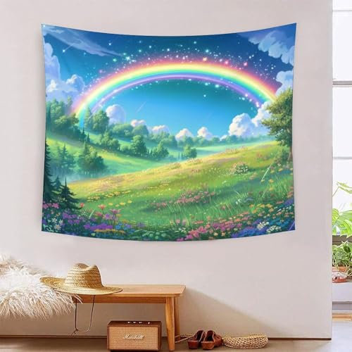 HLXZMCVBT 3D Druck Regenbogen Wandteppiche Poster Ornament Wandbehang Wandteppich Wanddeko Wandbehang Für Wohnzimmer Schlafzimmer Tapisseries 70cmx100cm