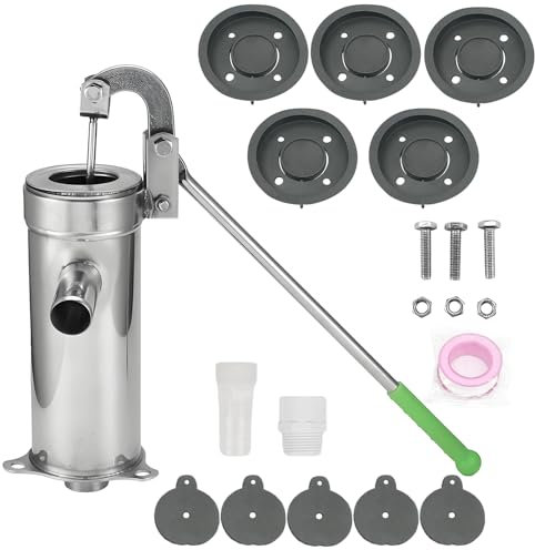Manual Well Pump Stainless Steel Deep Well Water Suction Hand Pump Groundwater Pitcher Kit for water suction Groundwater for Home Garden Yard Farm