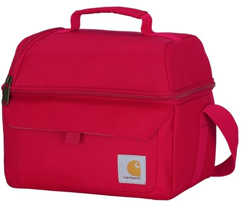Carhartt Lunchbox mit 12 Dosen, 2 Fächern, langlebig, vollständig isolierte Lunchtasche für Damen und Herren, Entenblindtasche, große Lunchbox (Industry Red)