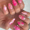 GlamRays 24 Pieces Short Almond Shaped Press-on Nails Heart Pattern Cute Star Strawberry False Nails Full Cover Adhesive Nails for Women and Girls Manicure