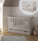 ZEEBRA - Babybett Kinderbett, 2w1 Bett Bambi - Dreistufige Einstellung für nicht Sitzendes, Sitzendes und Stehendes Kind - Drei Abnehmbare Sprossen - mit Schublade und Geländer - 60x120x86cm,Cachemire