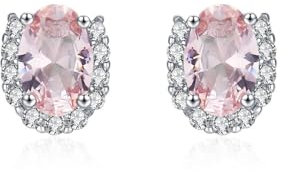 Ohrstecker Silber 925, Ohrringe Silber Hochzeit Oval Zirkonia Damen Schmuck Mode Knorpel Piercing Geschenk für Geburtstag