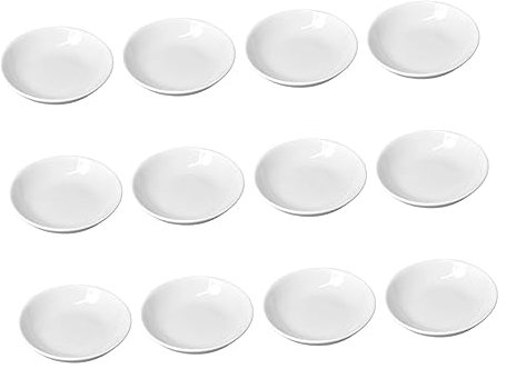 Uonlytech 12pcs Quality Material Ceramic Ink Disc for Calligraphy Painting Plate Ink Dish