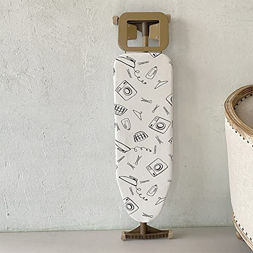 Bügelbrett mit T-Bein, höhenverstellbar, faltbar, Dampfbügeleisenablage, Bezug aus 100% Baumwolle mit extra dickem Polster für bequemes Bügeln - ideal für Waschküche oder Schlafsäle