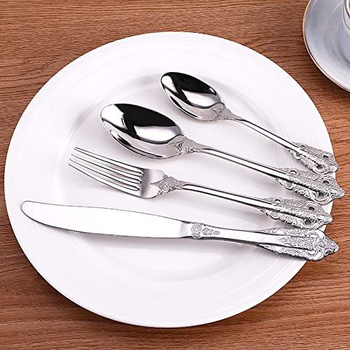 DLAZUM Juego de Cubiertos para 18 Personas, 72 Piezas. Cubiertos de Lujo con Acabado Pulido Espejo. Elegante vajilla para el hogar y cenas Importantes.